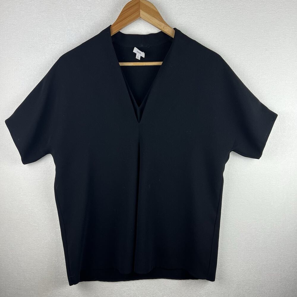 Vince shirt Womens XS Black V Neck Crepe Dolman Sleeve Blouse Top